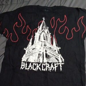 Blackcraft Flames On Church Graphic T-Shirt